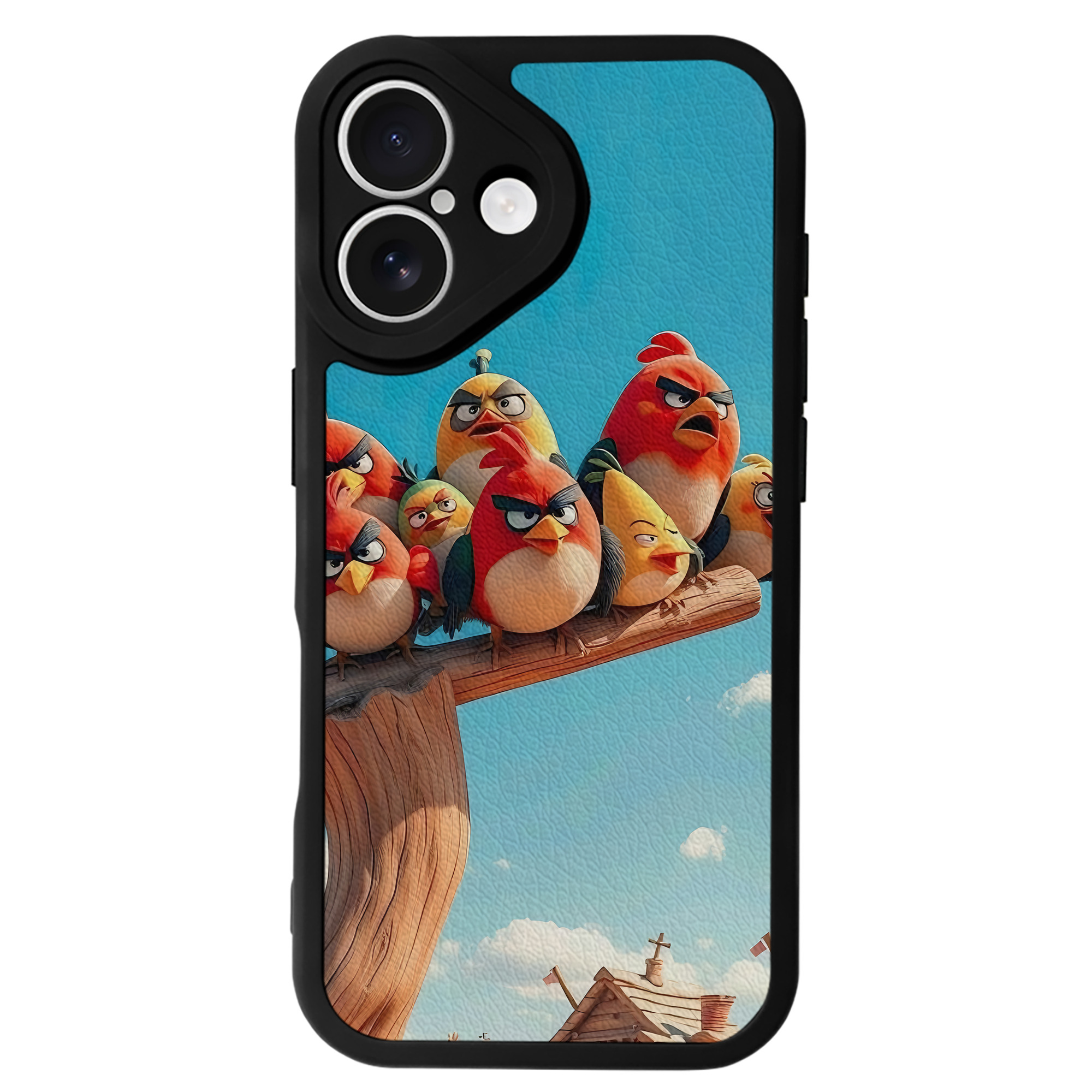 （画像用） Angry Birds アングリーバード 【iPhone 16シリーズ対応】シリコンスマホケース（レザー調） 材質：シリコン